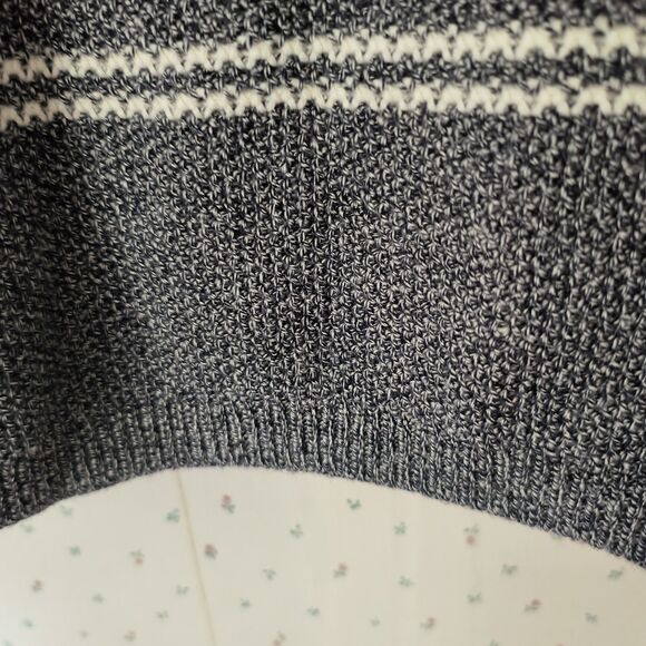 Talbots Sweater NEW 3X Gray White Striped Pullover Cotton Blend Minimal Capsule - Picture 5 of 15
